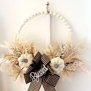 Home decor, door wreath, fall, boho.